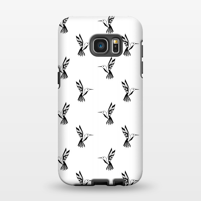 Galaxy S7 EDGE StrongFit Geometric Hummingbirds by Melissa Pedersen