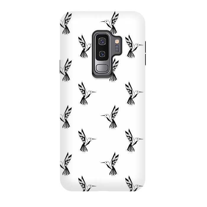 Galaxy S9 plus StrongFit Geometric Hummingbirds by Melissa Pedersen