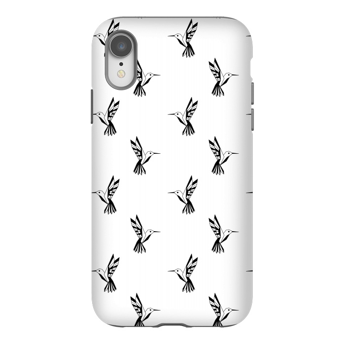 iPhone Xr StrongFit Geometric Hummingbirds by Melissa Pedersen