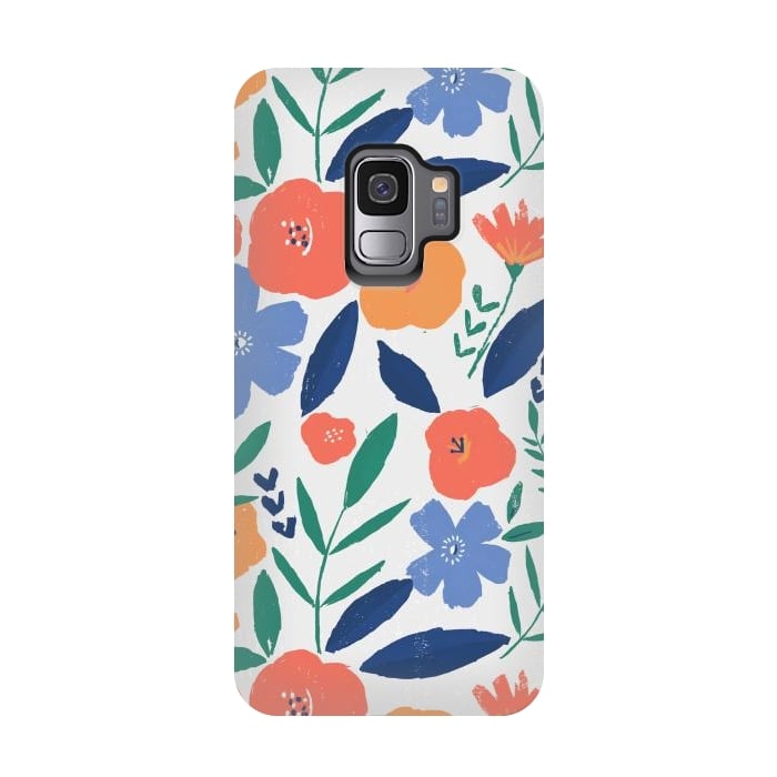 Galaxy S9 StrongFit bold minimal flower pattern by lauradidthis