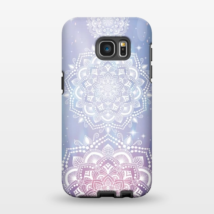 Galaxy S7 EDGE StrongFit Purple sparkling mandala by Jms