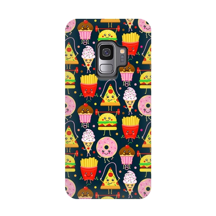 Galaxy S9 StrongFit Fit Fast Food (Navy)  by Tigatiga