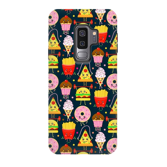 Galaxy S9 plus StrongFit Fit Fast Food (Navy)  by Tigatiga