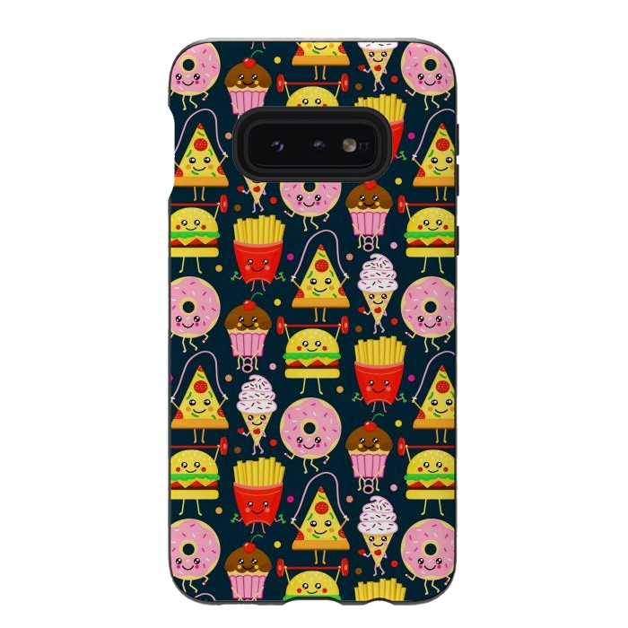 Galaxy S10e StrongFit Fit Fast Food (Navy)  by Tigatiga