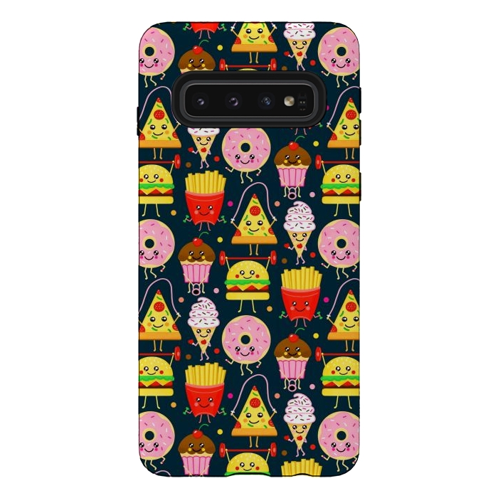 Galaxy S10 StrongFit Fit Fast Food (Navy)  by Tigatiga