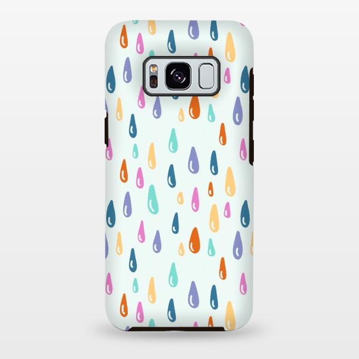 Galaxy S8 plus StrongFit Rainbow Raindrops by Melissa Pedersen
