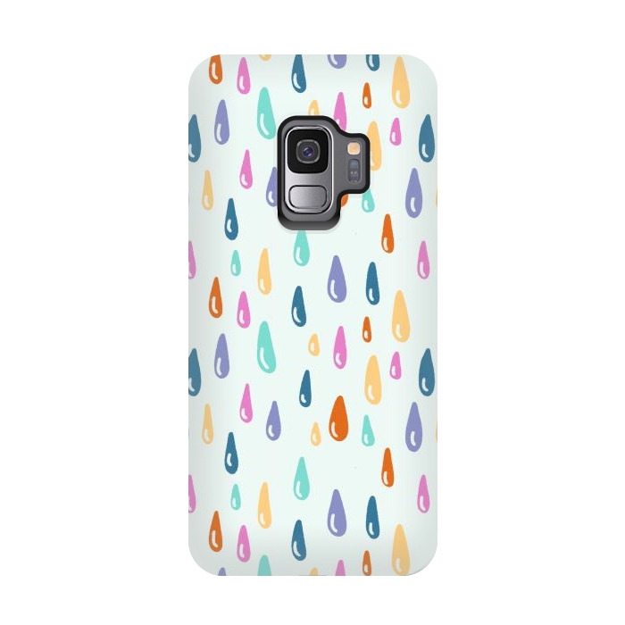 Galaxy S9 StrongFit Rainbow Raindrops by Melissa Pedersen