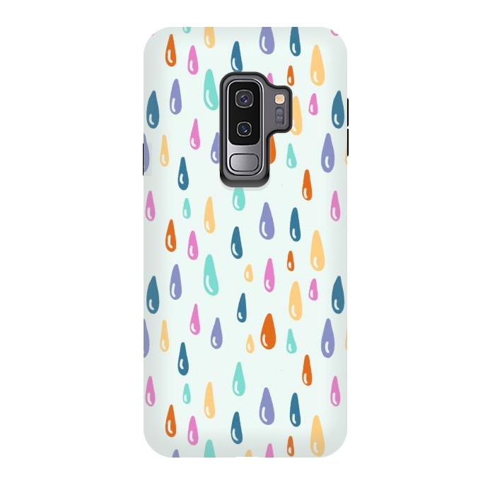 Galaxy S9 plus StrongFit Rainbow Raindrops by Melissa Pedersen