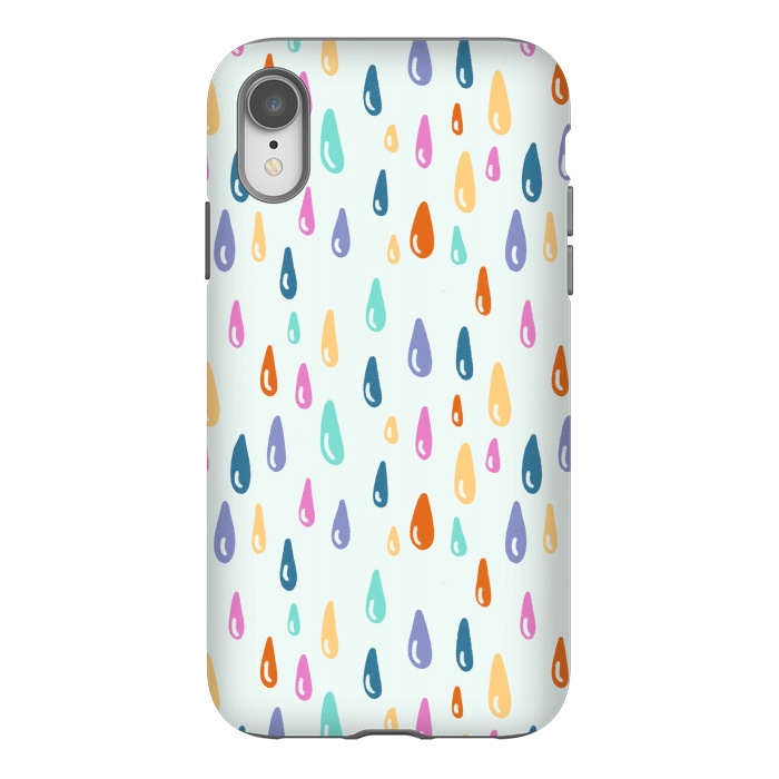 iPhone Xr StrongFit Rainbow Raindrops by Melissa Pedersen