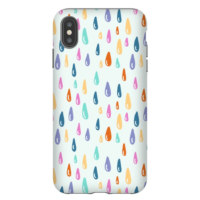 iPhone Xs Max StrongFit Rainbow Raindrops by Melissa Pedersen