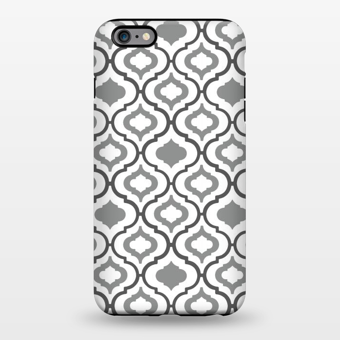 iPhone 6/6s plus StrongFit Grey Quatrefoil Tile by Melissa Pedersen