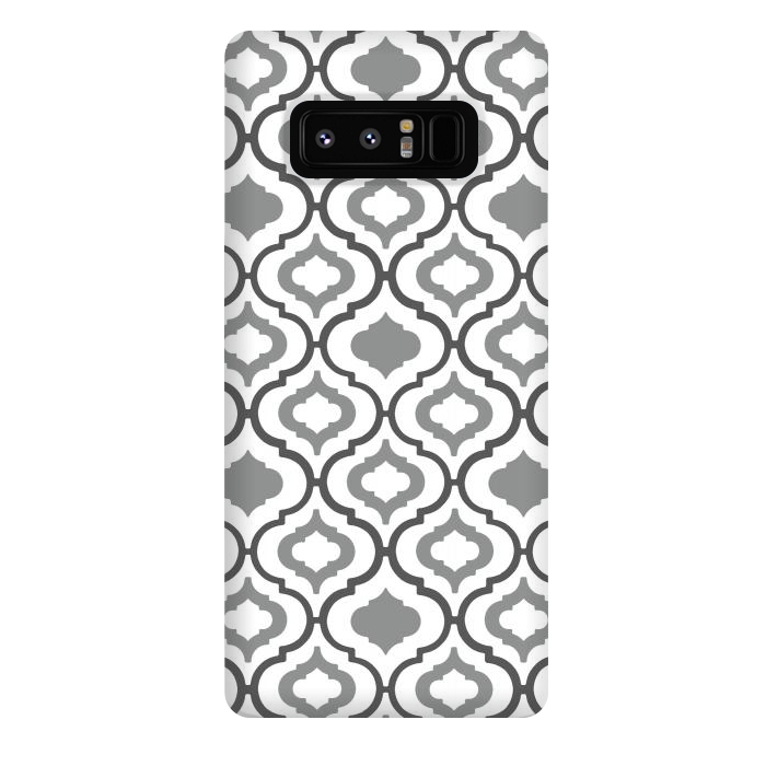 Galaxy Note 8 StrongFit Grey Quatrefoil Tile by Melissa Pedersen