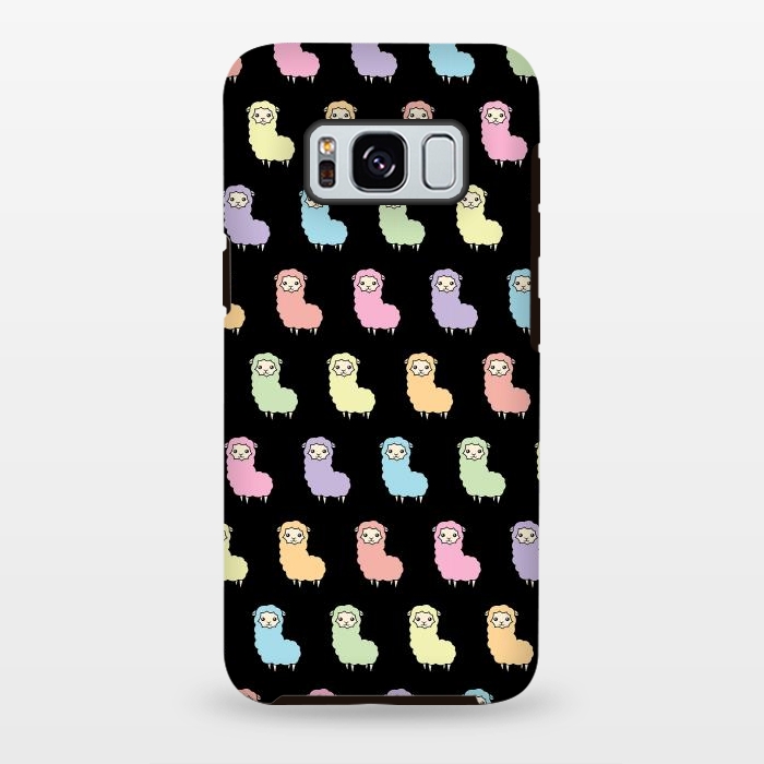 Galaxy S8 plus StrongFit Rainbow llama pattern by Laura Nagel