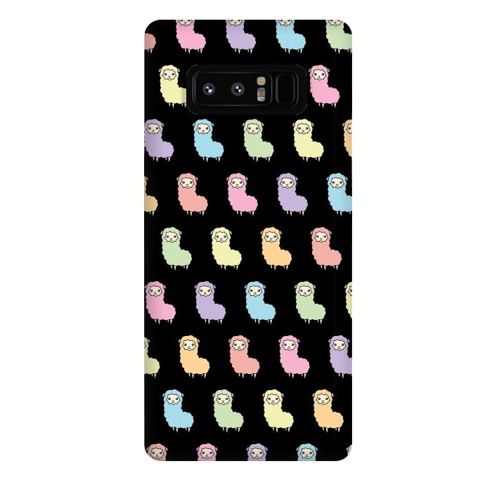 Galaxy Note 8 StrongFit Rainbow llama pattern by Laura Nagel