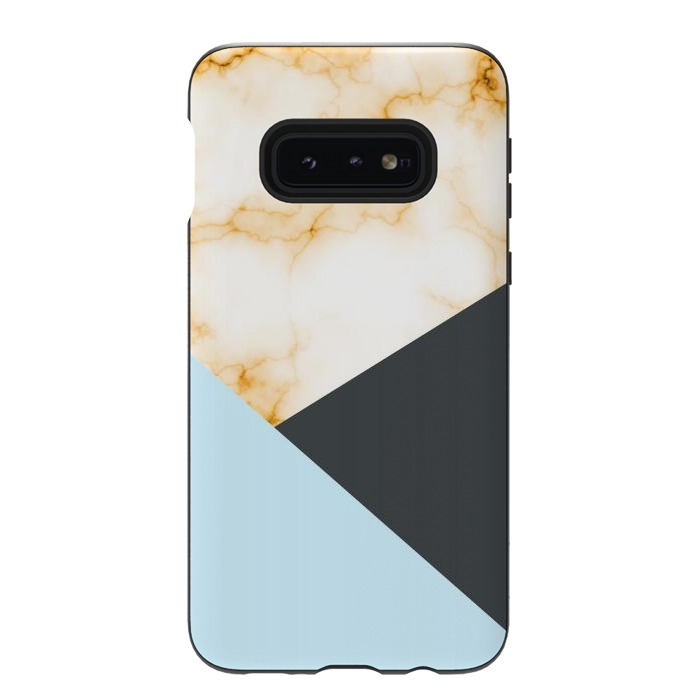 Galaxy S10e StrongFit Orange Marble II by Creativeaxle