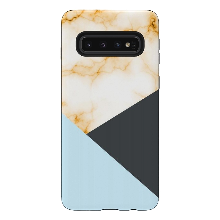 Galaxy S10 StrongFit Orange Marble II by Creativeaxle
