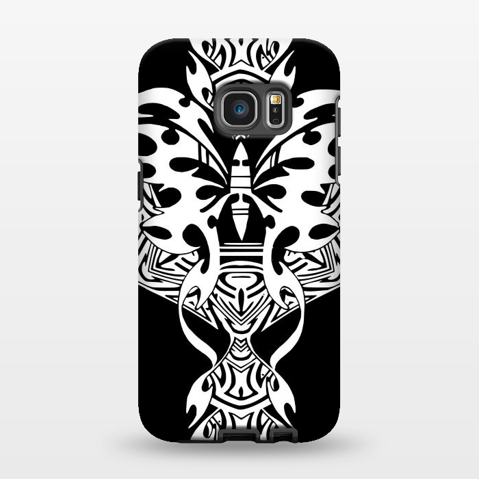Galaxy S7 EDGE StrongFit Tribal butterfly  by Josie