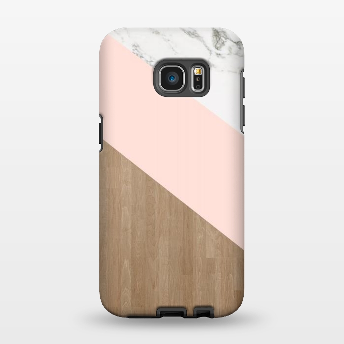Galaxy S7 EDGE StrongFit Wood PinK Marble by ''CVogiatzi.