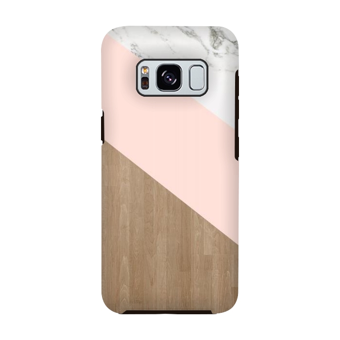 Galaxy S8 StrongFit Wood PinK Marble by ''CVogiatzi.