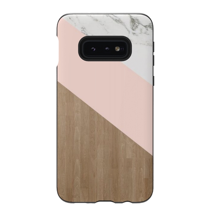 Galaxy S10e StrongFit Wood PinK Marble by ''CVogiatzi.