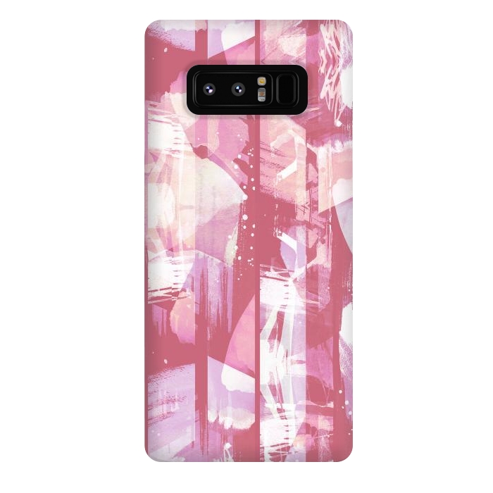Galaxy Note 8 StrongFit Pastel pink watercolor brushstrokes and splatter by Oana 