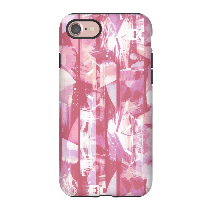 iPhone 7 StrongFit Pastel watercolor brushed stripes by Oana 