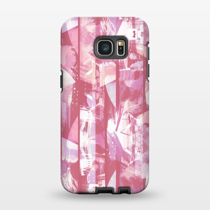 Galaxy S7 EDGE StrongFit Pastel watercolor brushed stripes by Oana 