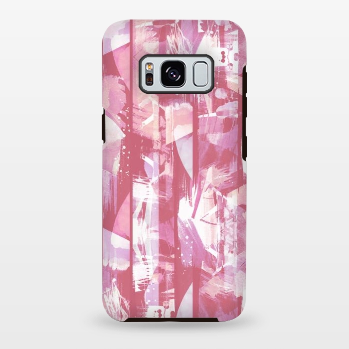 Galaxy S8 plus StrongFit Pastel watercolor brushed stripes by Oana 