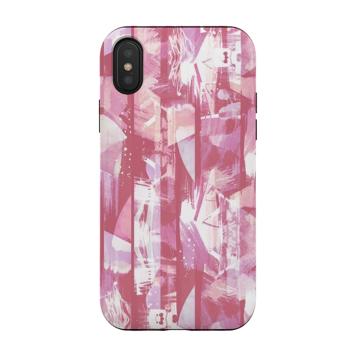iPhone Xs / X StrongFit Pastel watercolor brushed stripes by Oana 