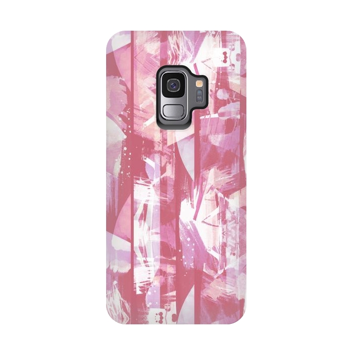 Galaxy S9 StrongFit Pastel watercolor brushed stripes by Oana 