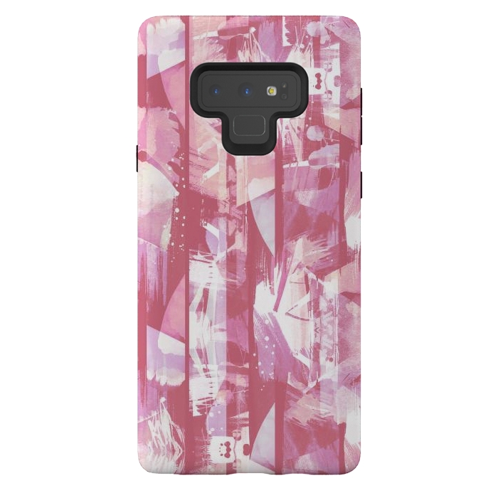 Galaxy Note 9 StrongFit Pastel watercolor brushed stripes by Oana 