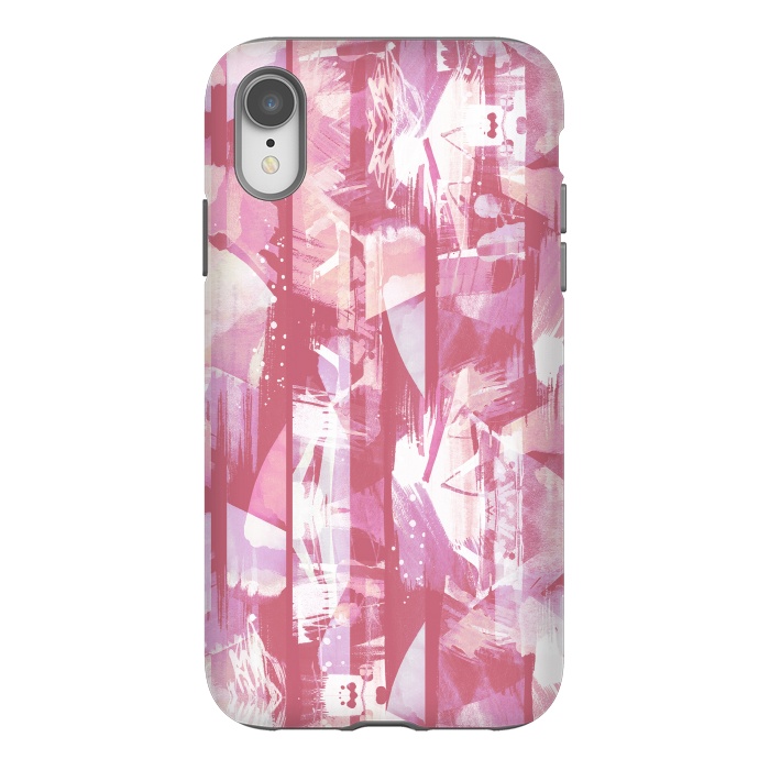iPhone Xr StrongFit Pastel watercolor brushed stripes by Oana 