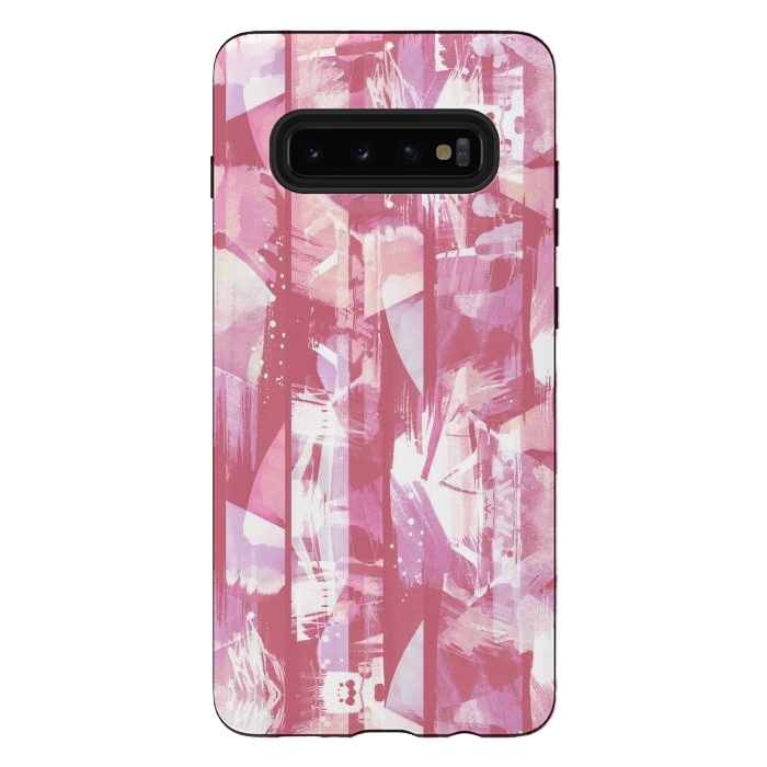 Galaxy S10 plus StrongFit Pastel watercolor brushed stripes by Oana 