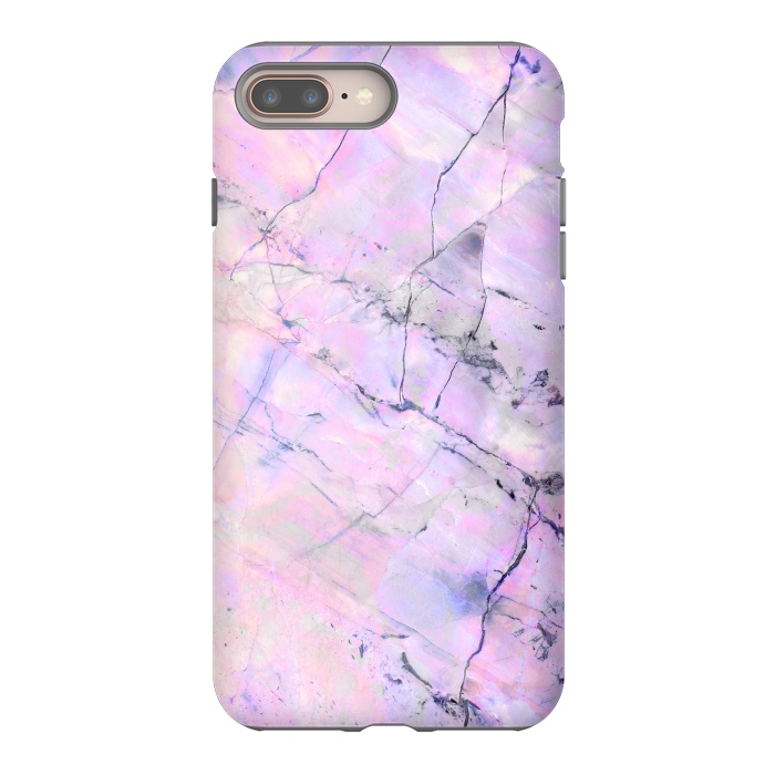iPhone 7 plus StrongFit Iridescent pink purple marble art by Oana 
