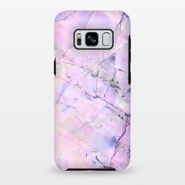 Galaxy S8 plus StrongFit Iridescent pink purple marble art by Oana 