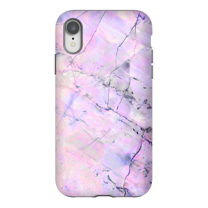 iPhone Xr StrongFit Iridescent pink purple marble art by Oana 
