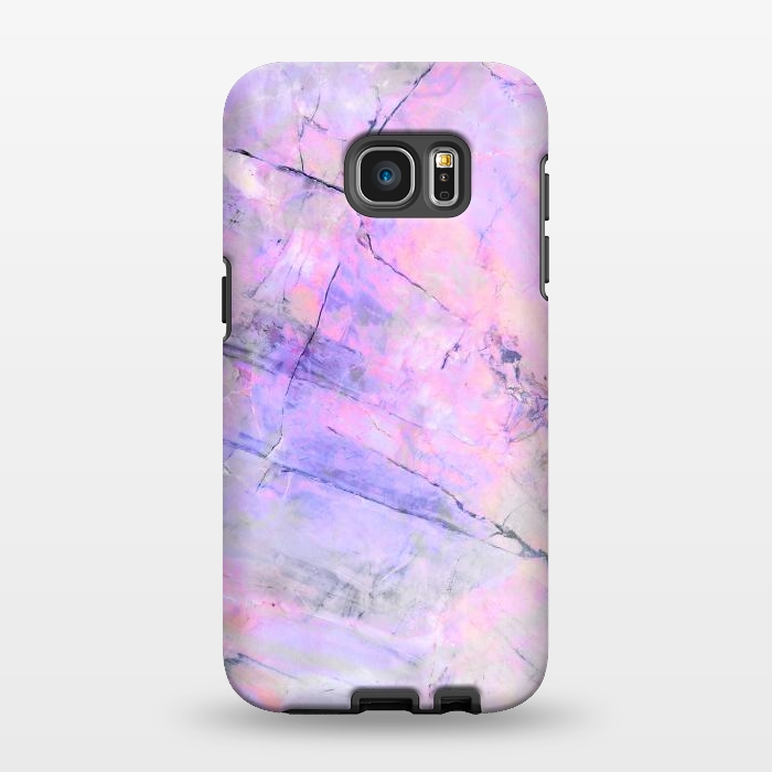 Galaxy S7 EDGE StrongFit Purple pink pastel marble by Oana 