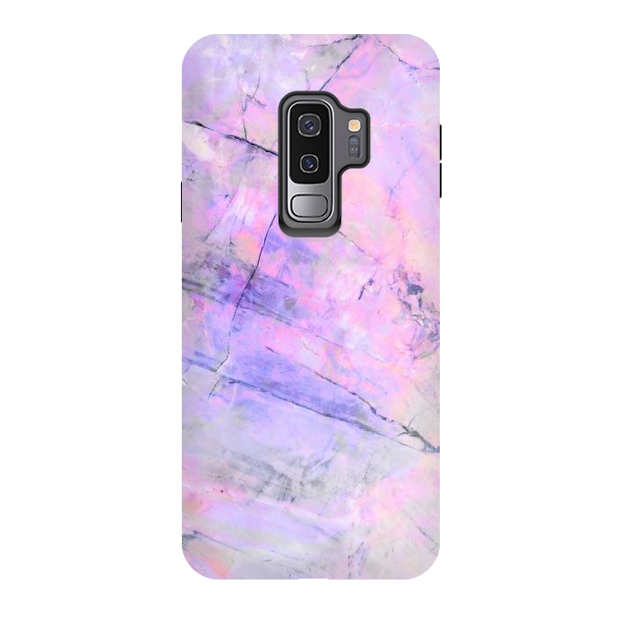 Galaxy S9 plus StrongFit Purple pink pastel marble by Oana 