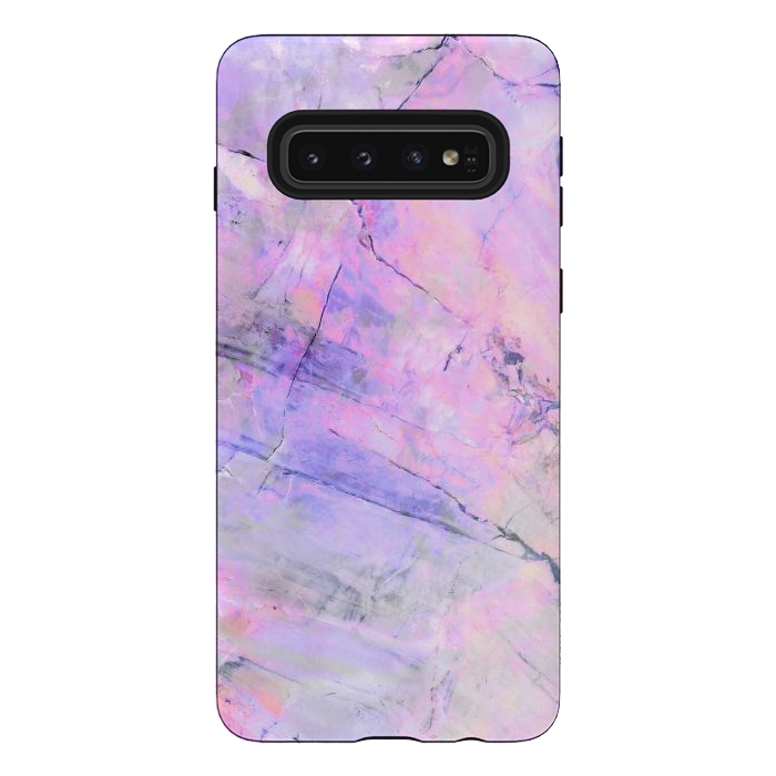 Galaxy S10 StrongFit Purple pink pastel marble by Oana 
