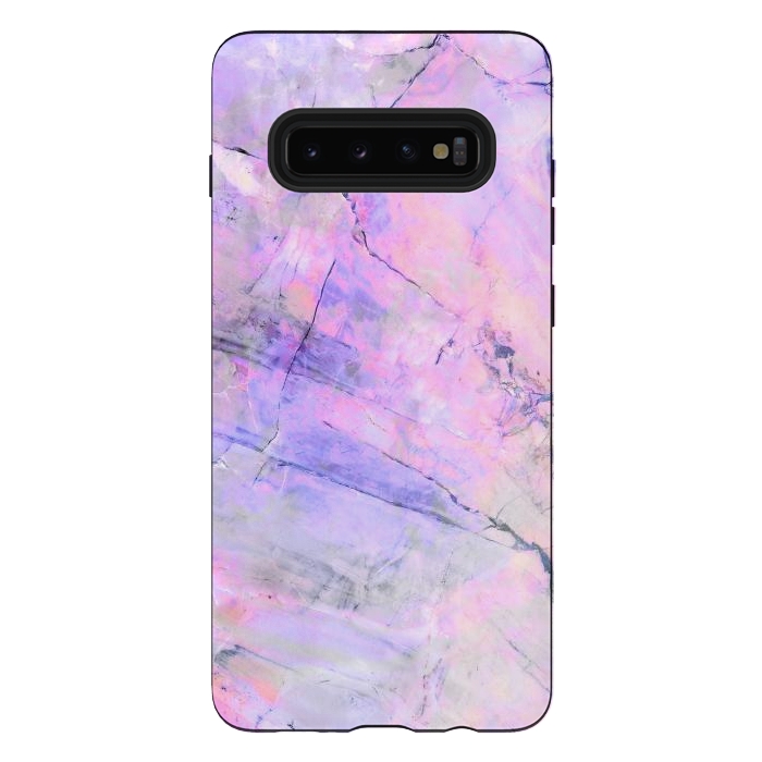 Galaxy S10 plus StrongFit Purple pink pastel marble by Oana 