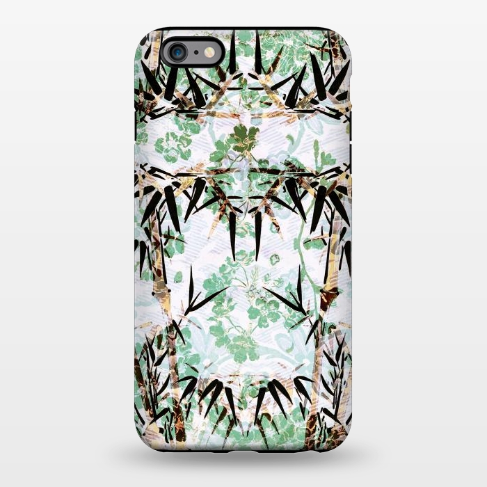 iPhone 6/6s plus StrongFit Bamboo trees and pastel green flowers by Oana 