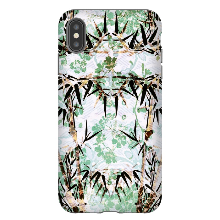 iPhone Xs Max StrongFit Bamboo trees and pastel green flowers by Oana 
