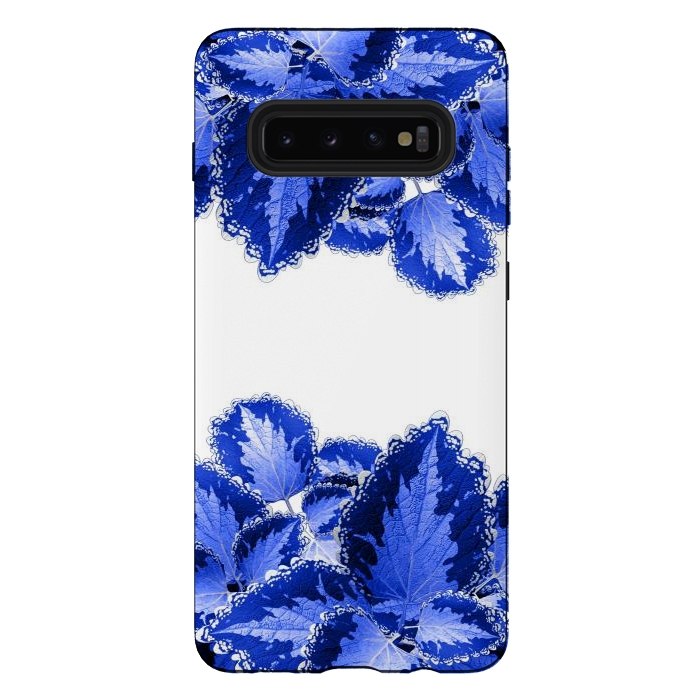 Galaxy S10 plus StrongFit Blue Flowers by Ashley Camille