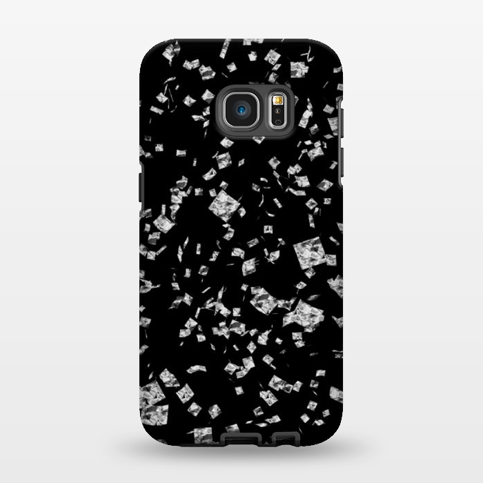 Galaxy S7 EDGE StrongFit Silver Flakes by Ashley Camille