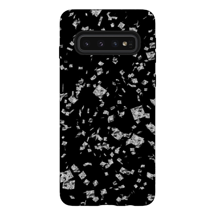 Galaxy S10 StrongFit Silver Flakes by Ashley Camille