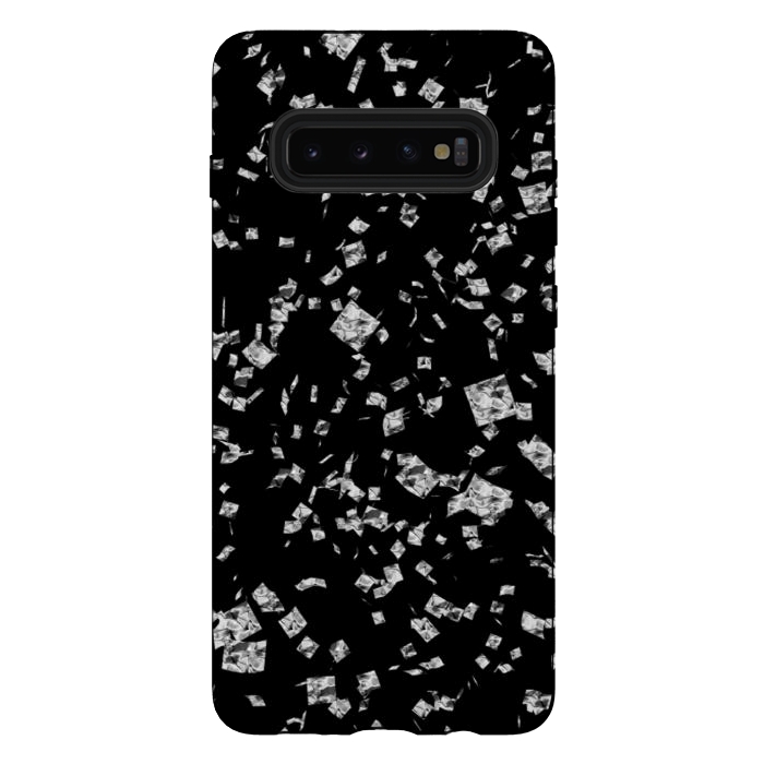 Galaxy S10 plus StrongFit Silver Flakes by Ashley Camille
