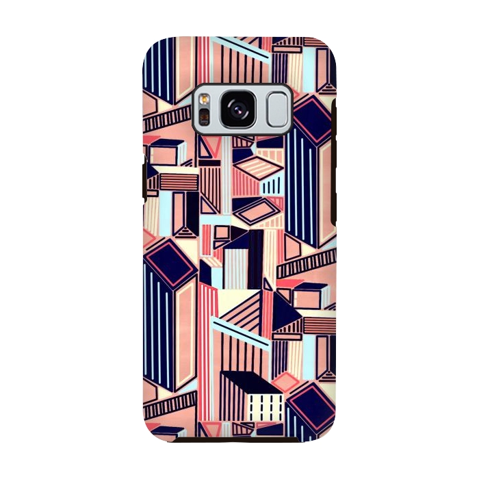 Galaxy S8 StrongFit Abstract Minimalism City (Blush & Navy)  by Tigatiga