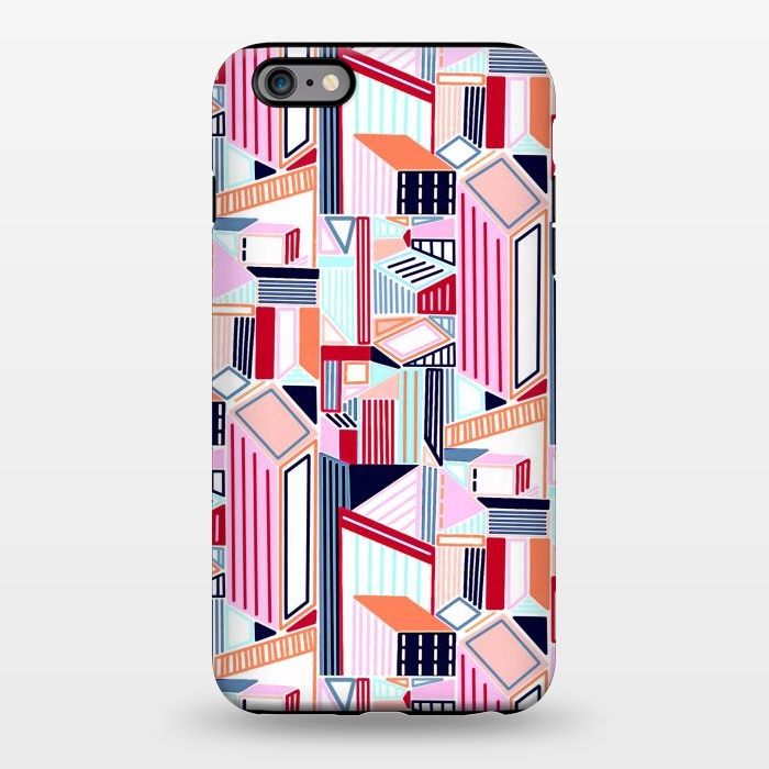 iPhone 6/6s plus StrongFit Abstract Minimalism City (Peachy Pastel & Red)  by Tigatiga