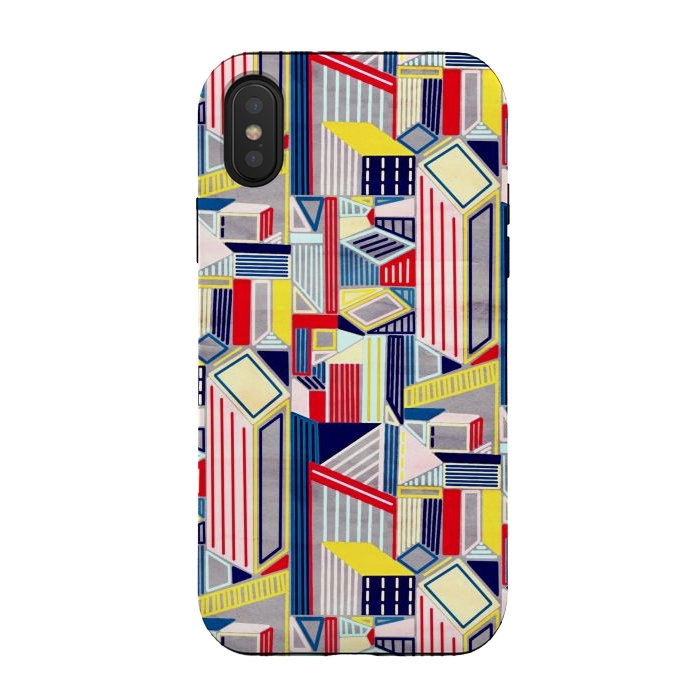 iPhone Xs / X StrongFit Abstract Minimalism City (Textured & Bright)  by Tigatiga