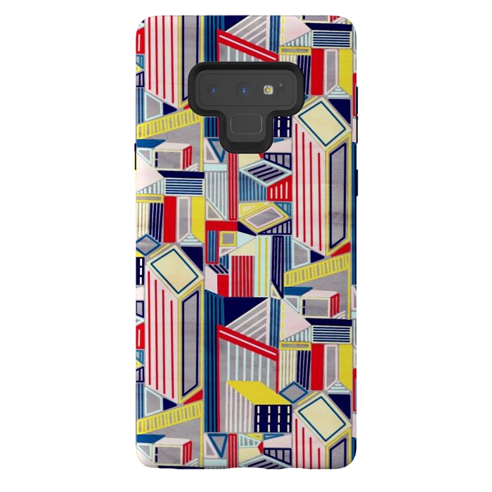Galaxy Note 9 StrongFit Abstract Minimalism City (Textured & Bright)  by Tigatiga